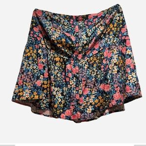 Torrid Floral Strapless Blouse - Navy and Pink